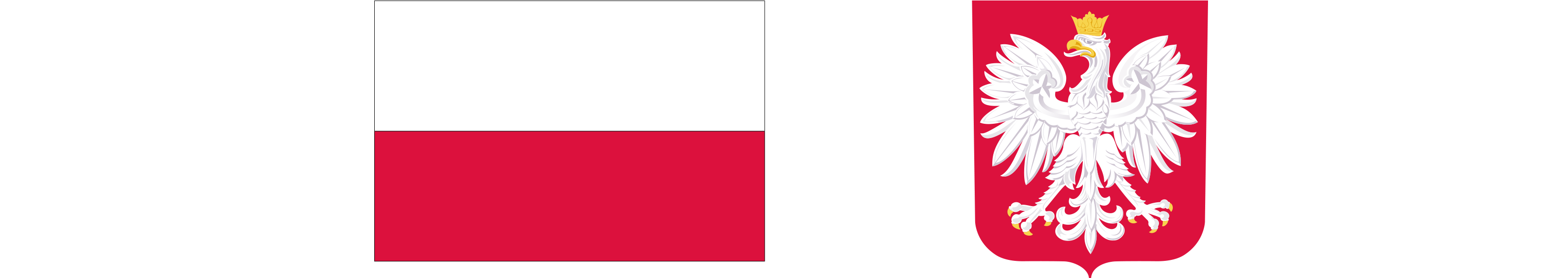 Flaga Polski oraz godło